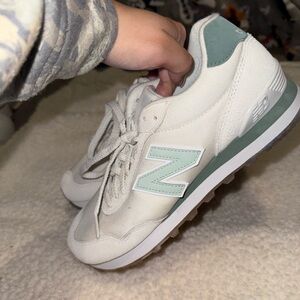 New Balance Off-White and Sage Sneakers